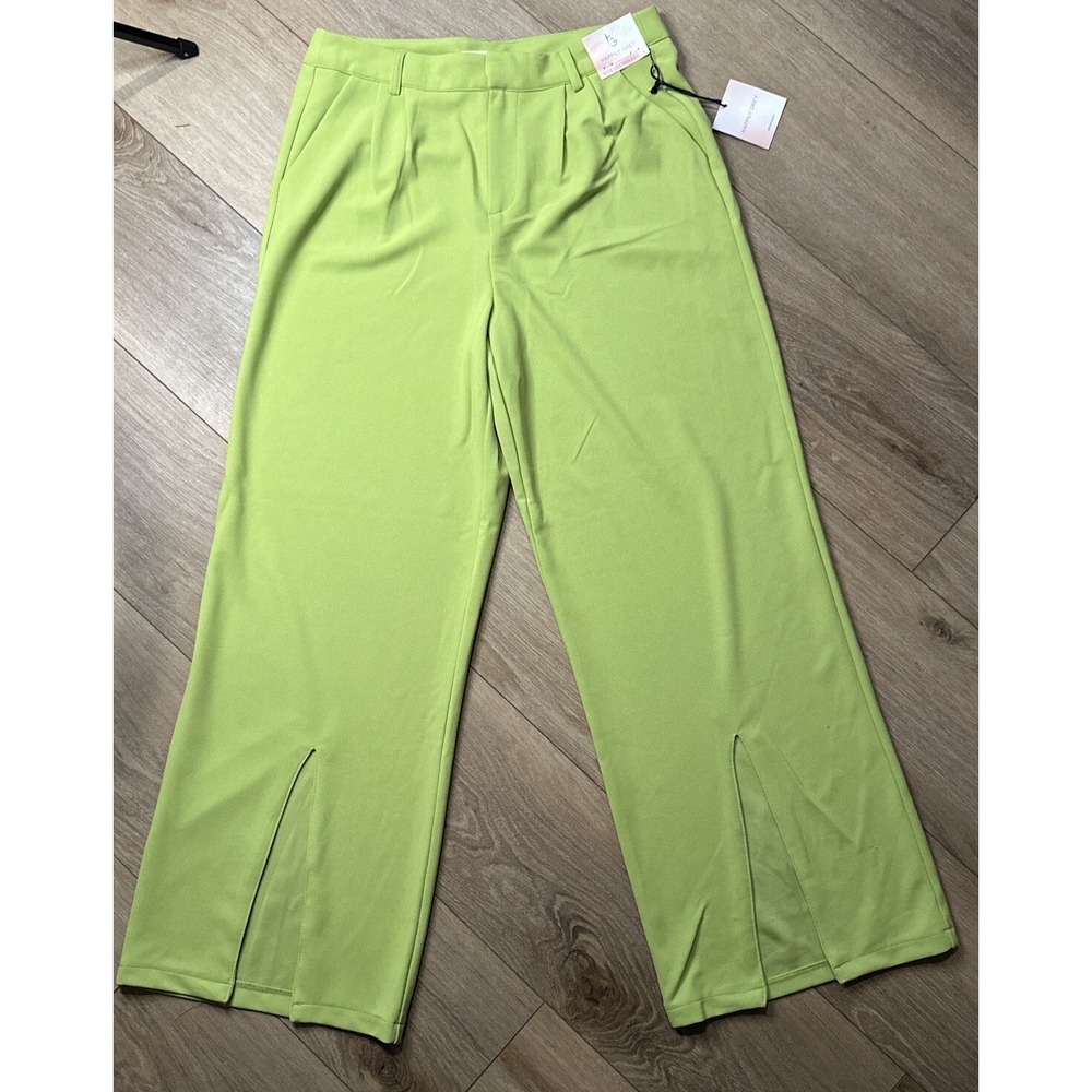 Happily Grey Women's Wide Leg Trouser Lime Green Size‎ 9 Juniors NEW